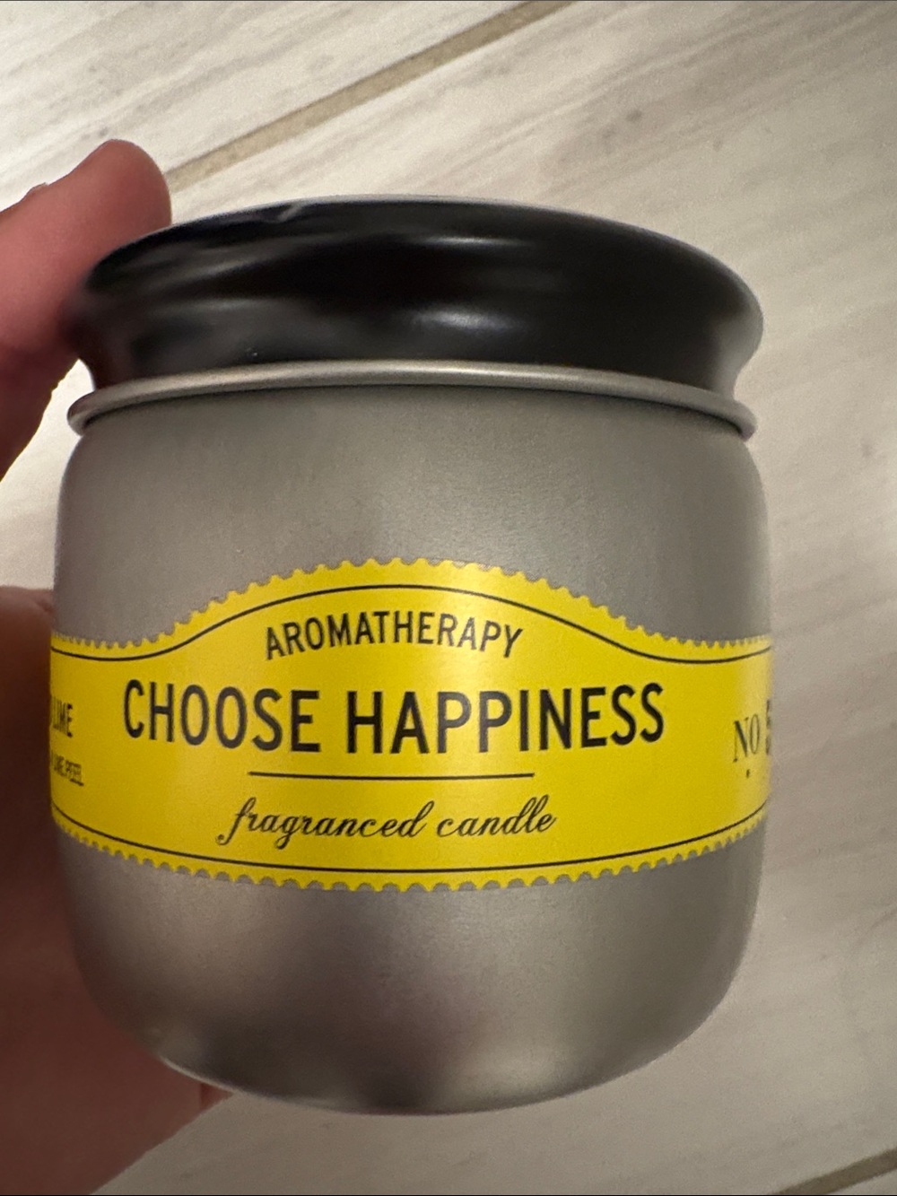 Aromatherapy Choose Happiness Fragranced Candle - Yellow & Silver